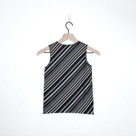 BANANA REPUBLIC Small Tank Top Shell Stretch Bias Stripe Italian Made in Italy - Picture 10 of 13